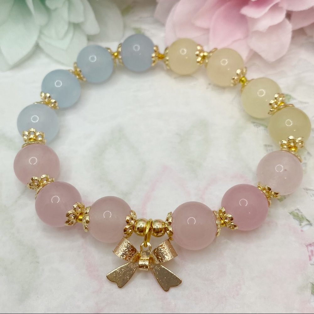 Nature Morganite Crystal Bracelet